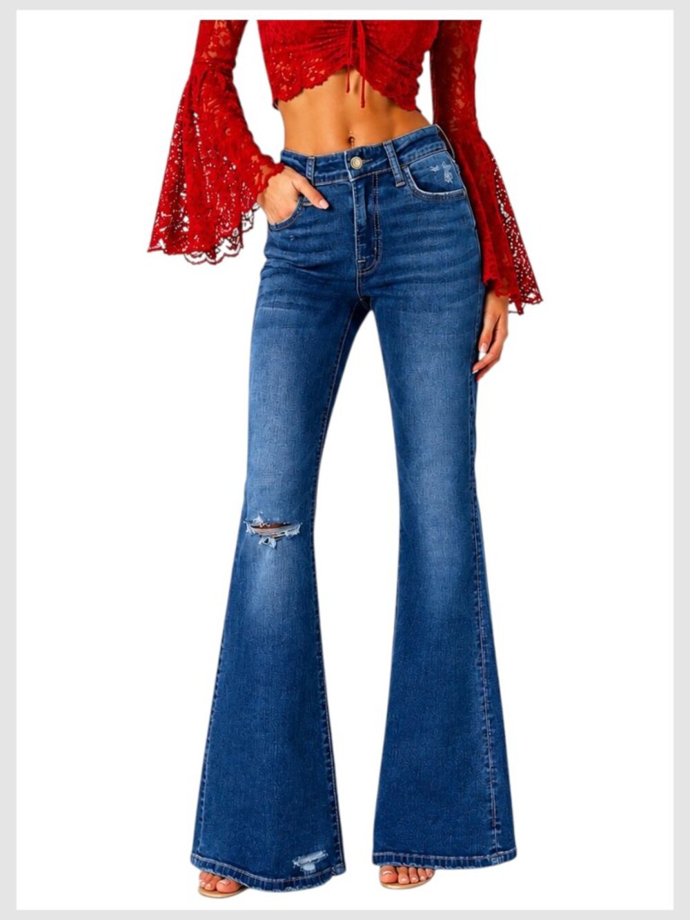 VERVET Flying Monkey Alison Flare Jeans Medium Wash Stretch 27
